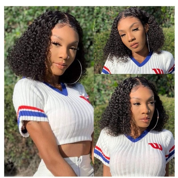 13x4 LaceFront Wigs 12”Water Wave Bob Wig main image 6
